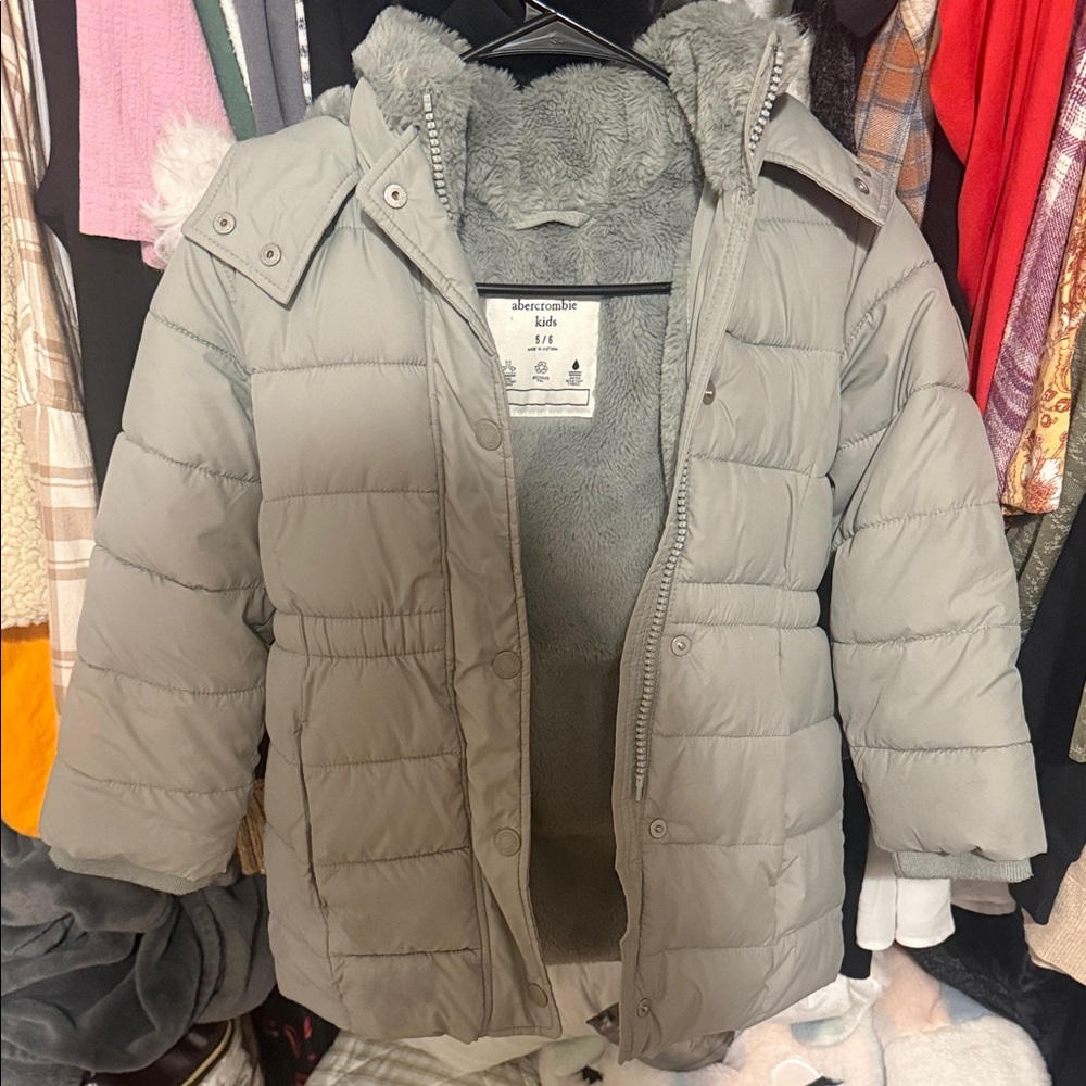 Abercrombie Kids Gray Puffer Jacket